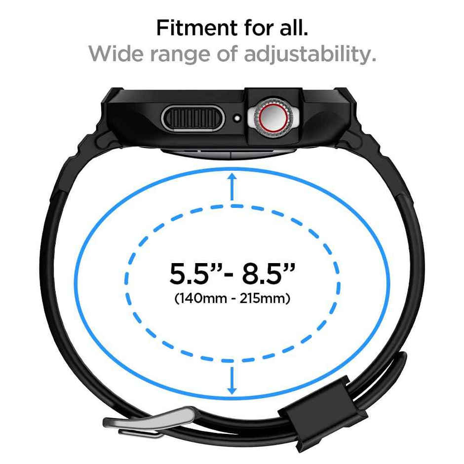 Spigen Apple Watch 9/8/7 (45mm) / SE (2nd/1st Gen)/6/5/4 (44mm) Case Rugged Armor Pro Black