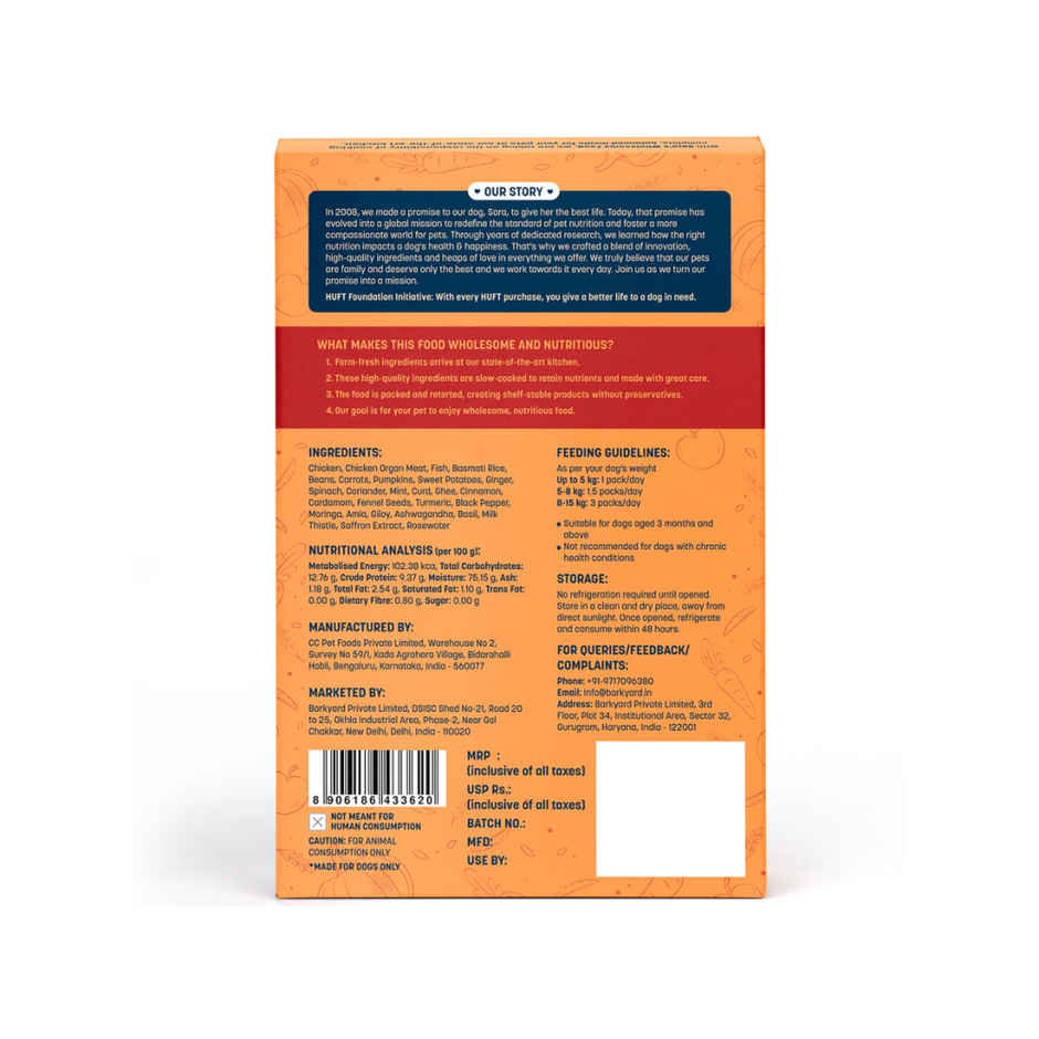 HUFT Sara's Wholesome Chicken Biryani Dog Wet Food