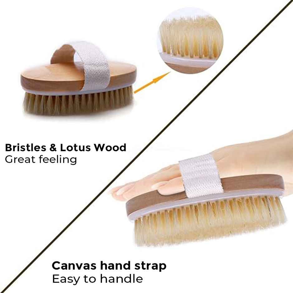 Sanfe Dry Brush Body Scrubber For Dead Skin Wooden Bath Brush Dry Brushing Exfoliate & Soften Skin