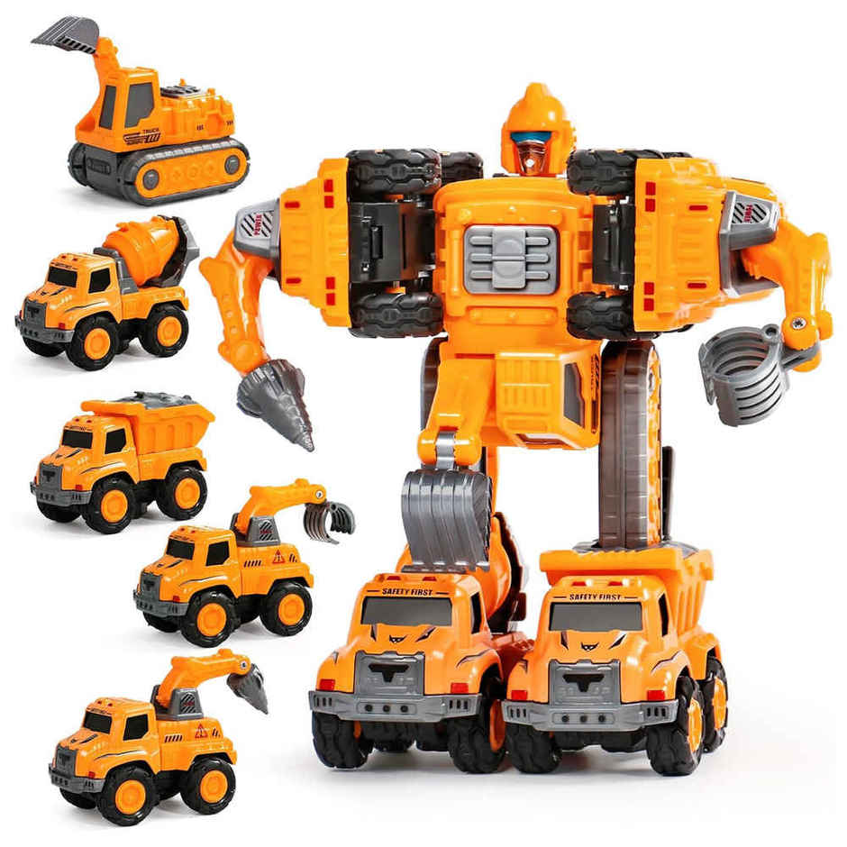 Kidology Transforming Robot Toys For Kids | Action Figures Robotic Construction Vehicles Toy Car