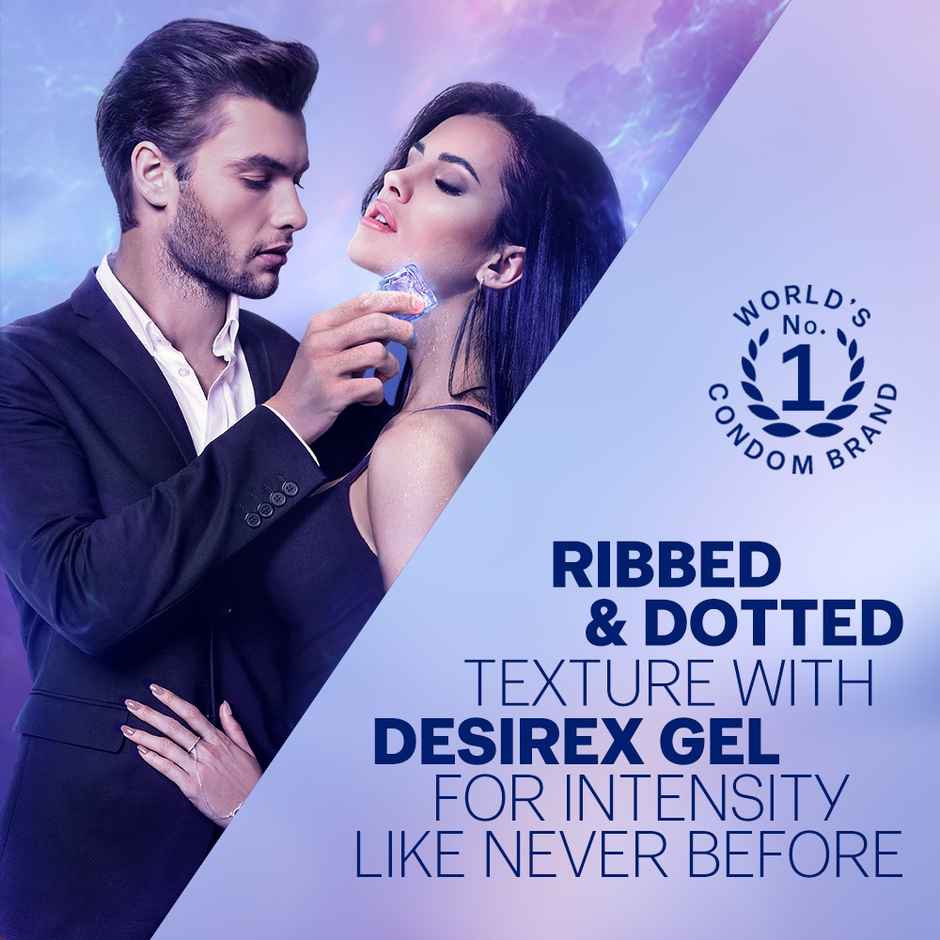 Durex Intense Condoms for her - Three Count Dotted and Ribbed condom with Desirex gel(3pc), Durex Air Ultra Thin Condoms(3pc) & Durex Condoms Mutual Climax(3pc) Combo