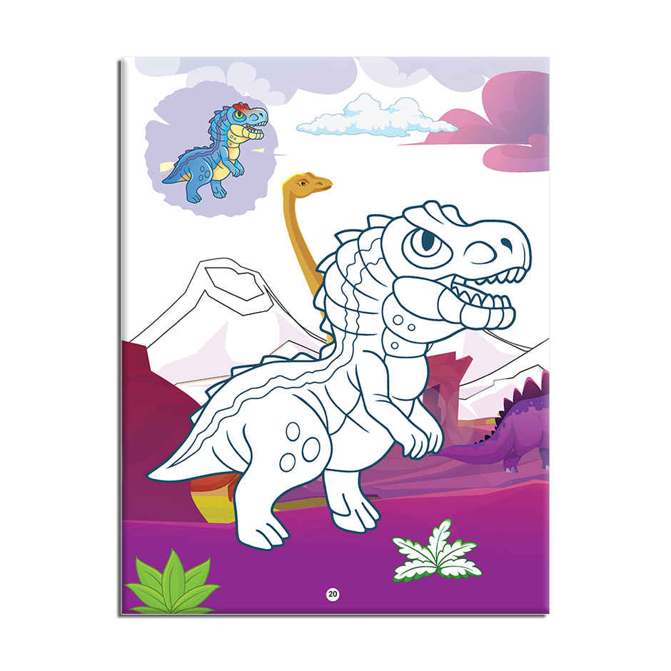 Dreamland Dinosaurs Copy Colour Book for Kids | Age 3 to 5
