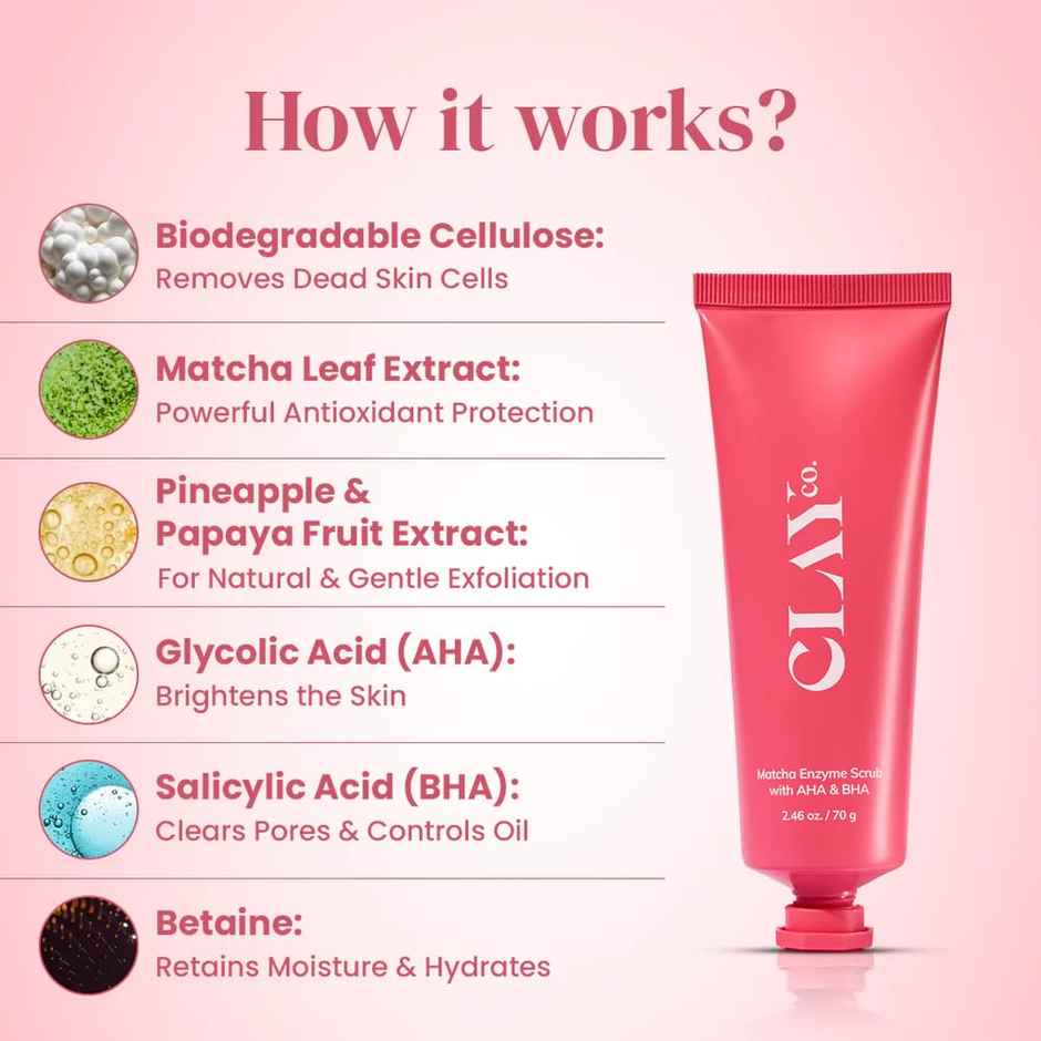 Clayco Matcha Enzyme Scrub For Dead Skin Removal
