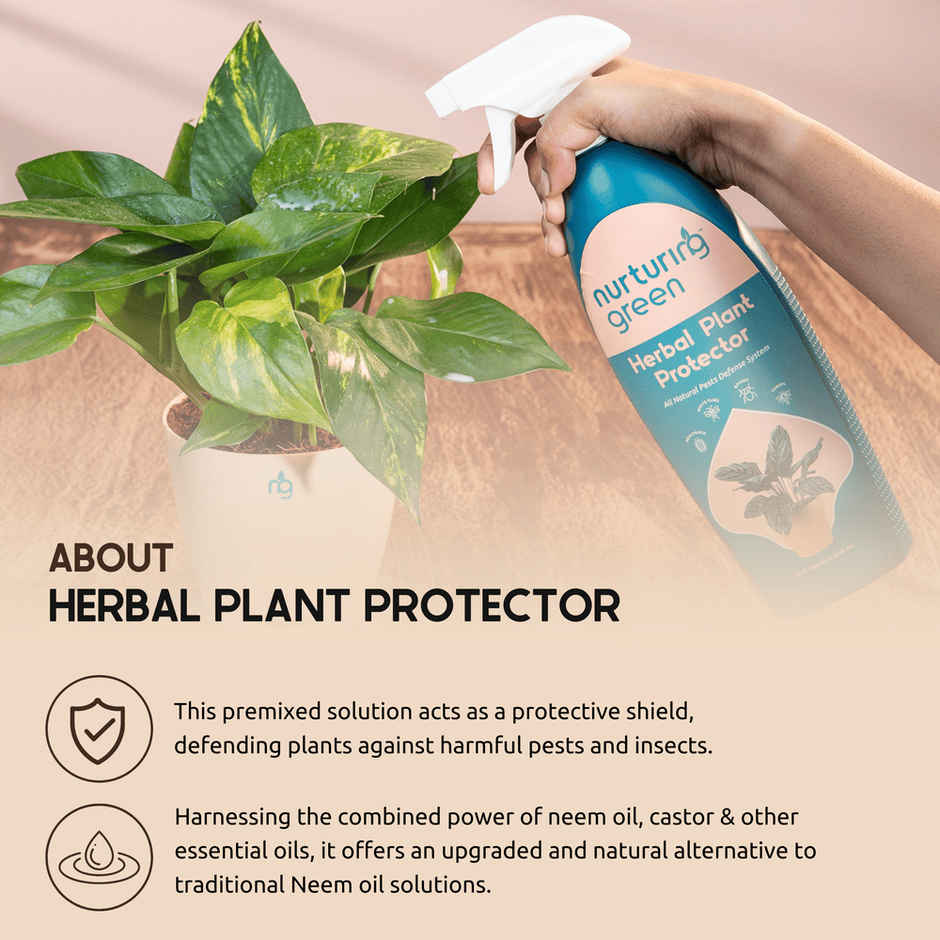 Nurturing Green - Herbal Plant Protector | 650ml | Plant Spray Bottle with Neem Oil for Plant Care