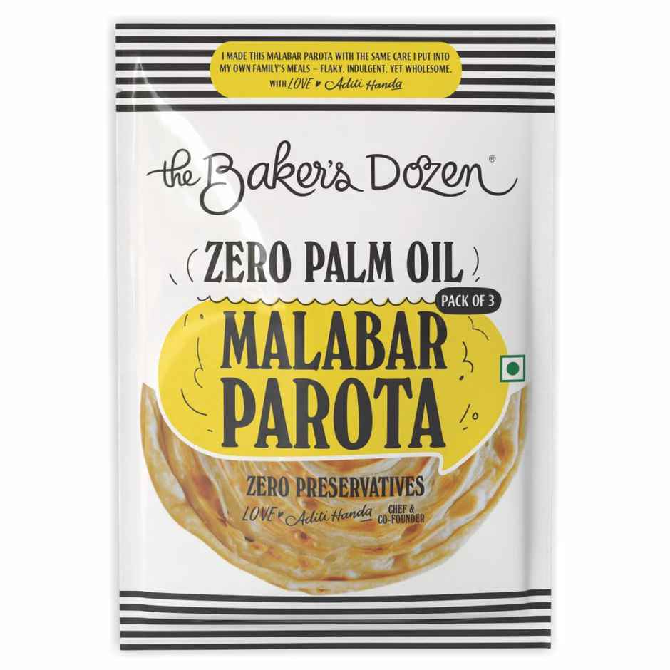 The Baker's Dozen Zero Palm Oil Malabar Parota | Wheat Paratha | Ready to Eat | Ready to Cook