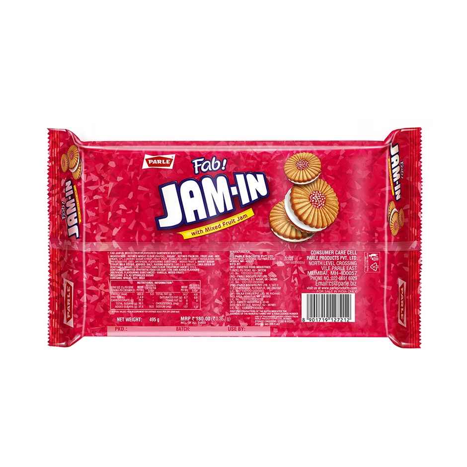 Parle Fab! Jam-In Mixed Fruit Cream Biscuits | Cholesterol-free Combo