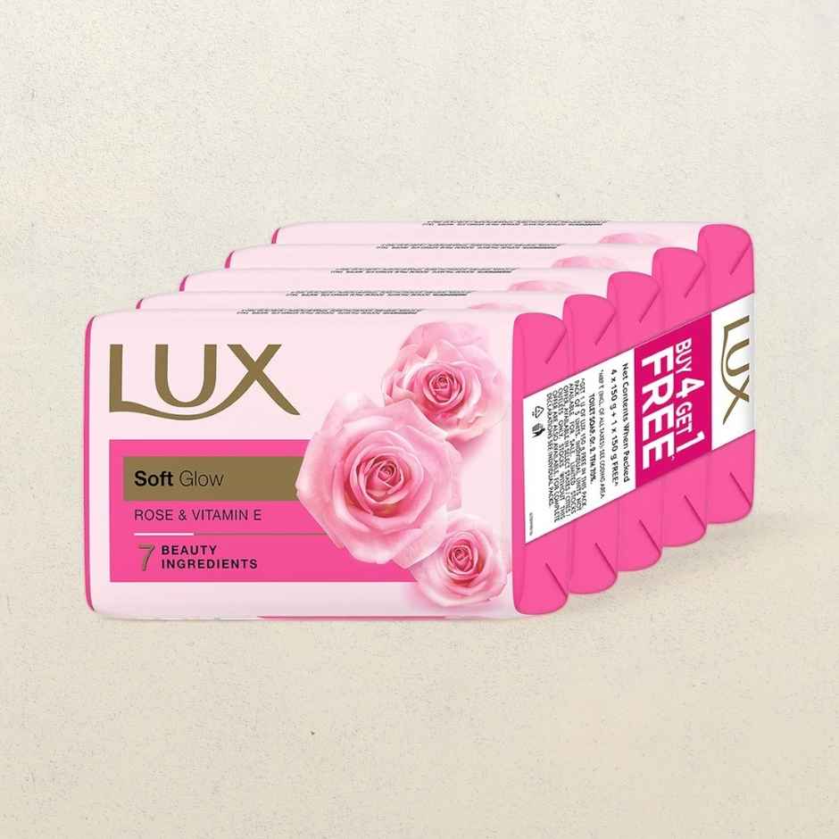 Lux Soft Glow Offer Rose & Vitamin E Bathing Soap For Glowing Skin Beauty Soaps 