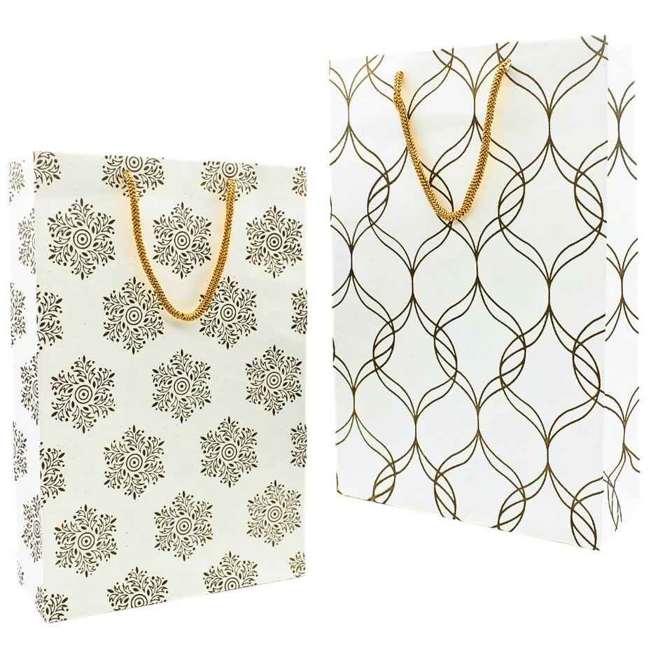 Printed Paper Bag | 8 x 12 x 3 Inch | Colour May Vary | Se7en