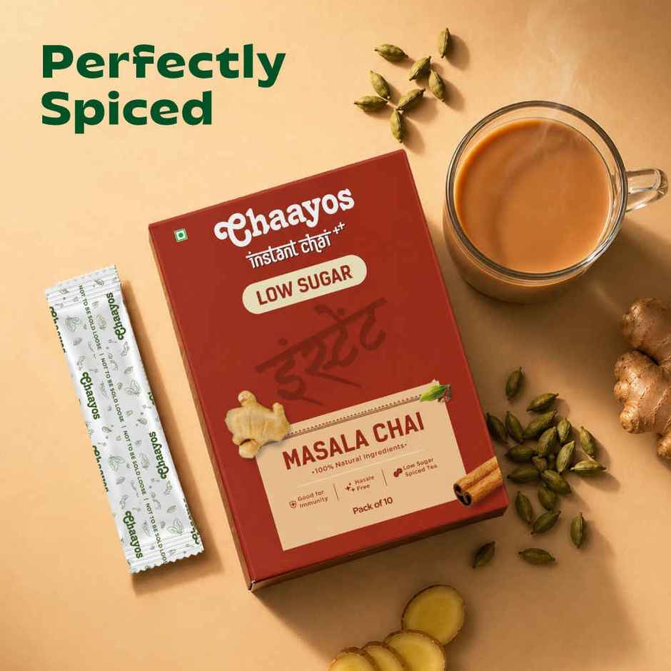 Chaayos Masala Instant Tea Premix - Low Sugar | Instant Masala Tea