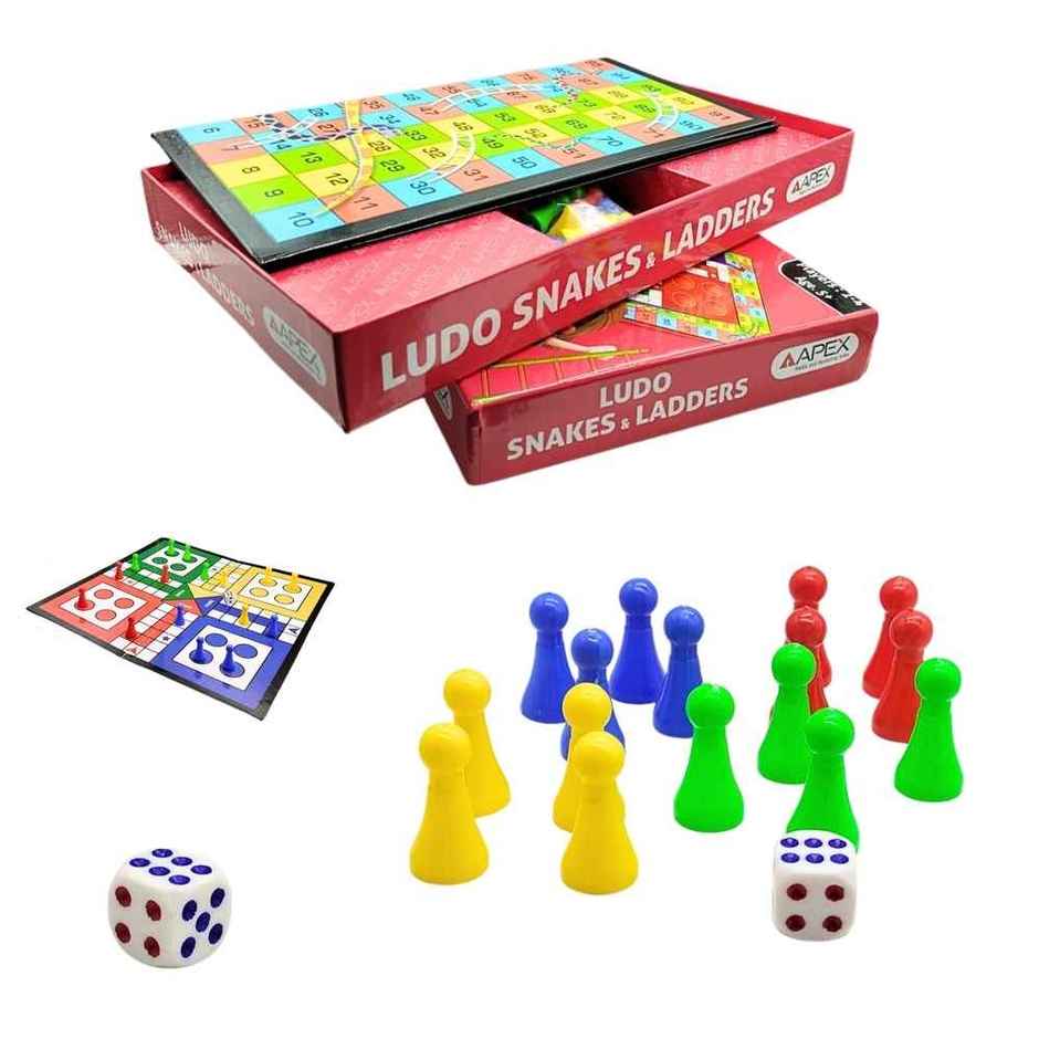 Apex Ludo & Snakes and Ladders Board Game | Family Indoor Game | Age 5+