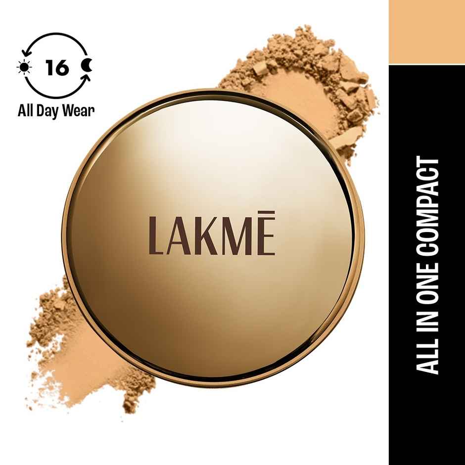 Lakme Powerplay Priming Powder Foundation, 3-in-1, Lasting Matte, Dry/Oily Skin, Silky Golden