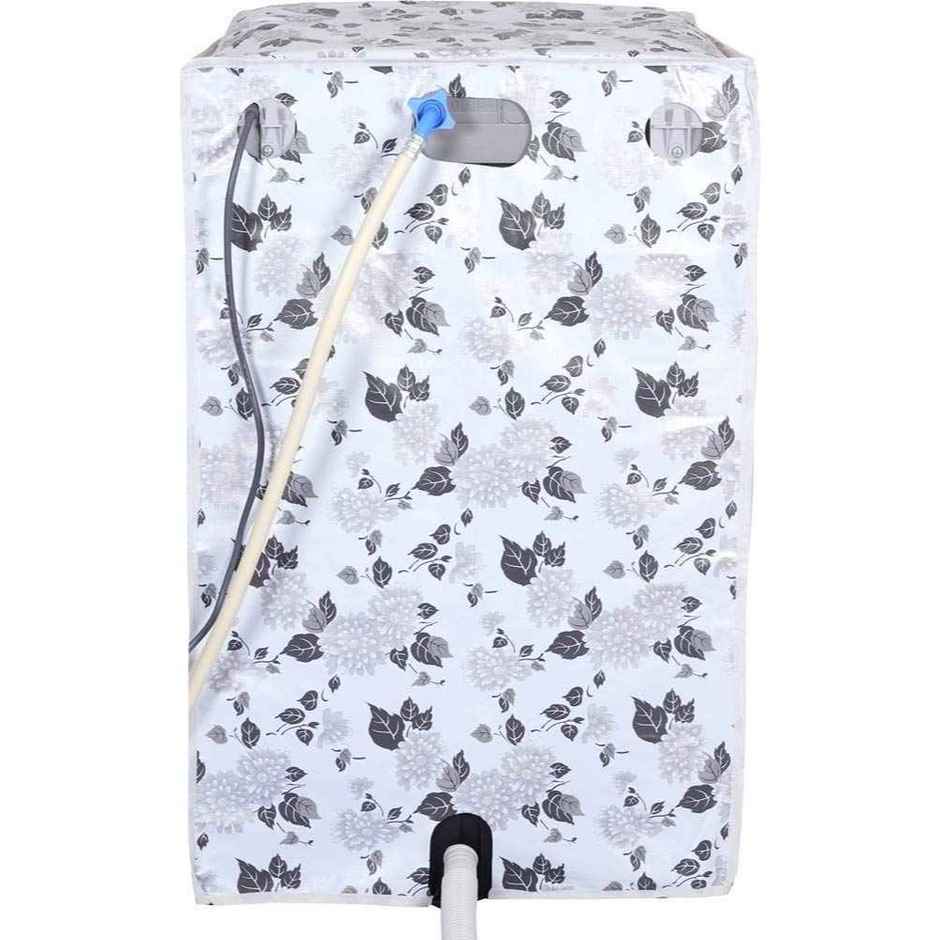 Daluci Lg Top Load Washing Machine Cover For 6-7 kg | Half White and Grey | 56 x 56 x 85 cm