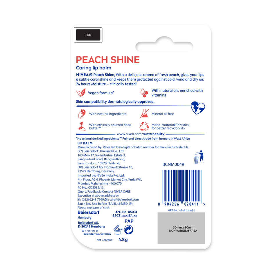 Nivea Lip Care Peach