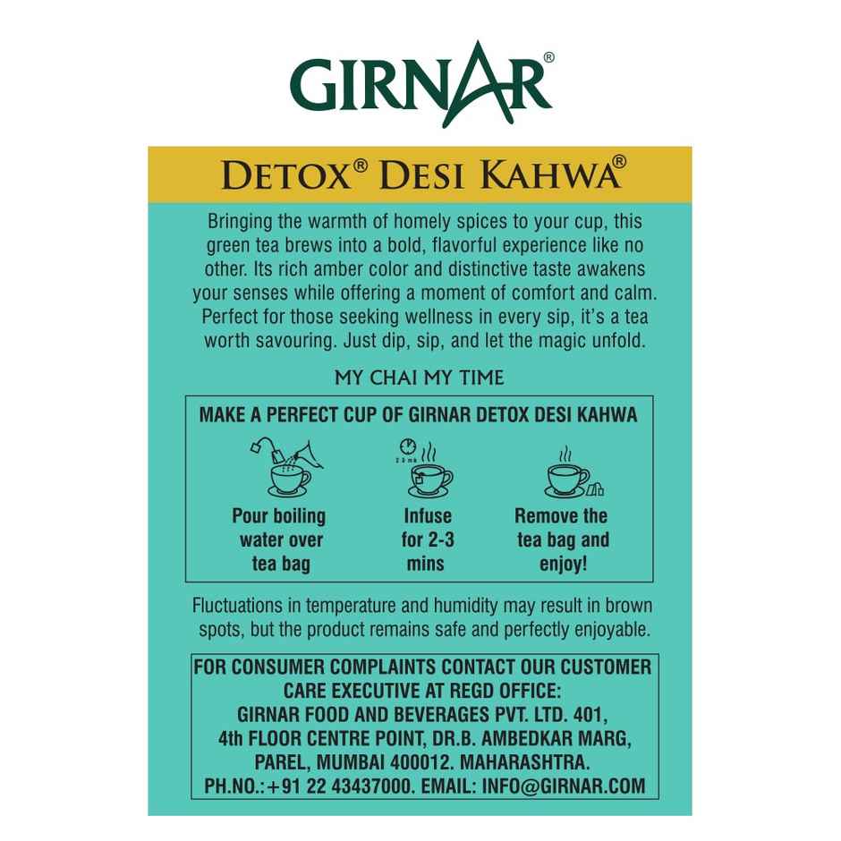 Girnar Detox Desi Kahwa Green Tea Bags