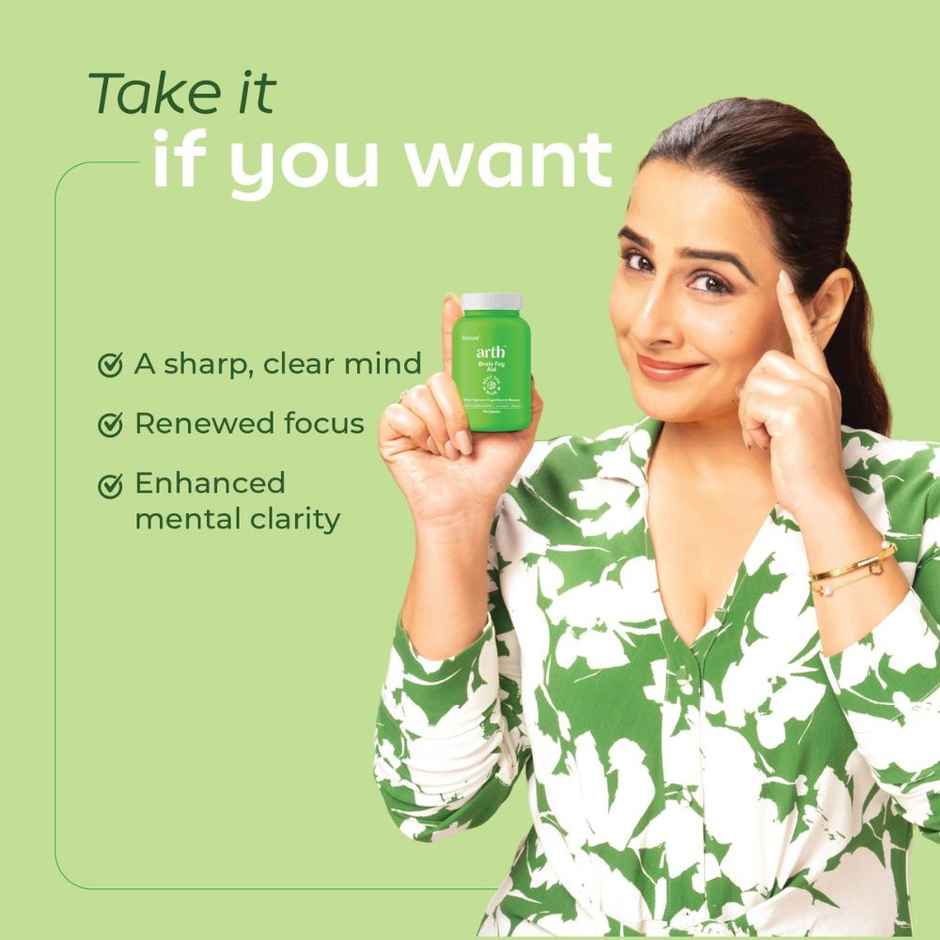 Arth By Emcure Brahmi Capsules | Bacopa Extract | Supports Cognition, Focus & Memory