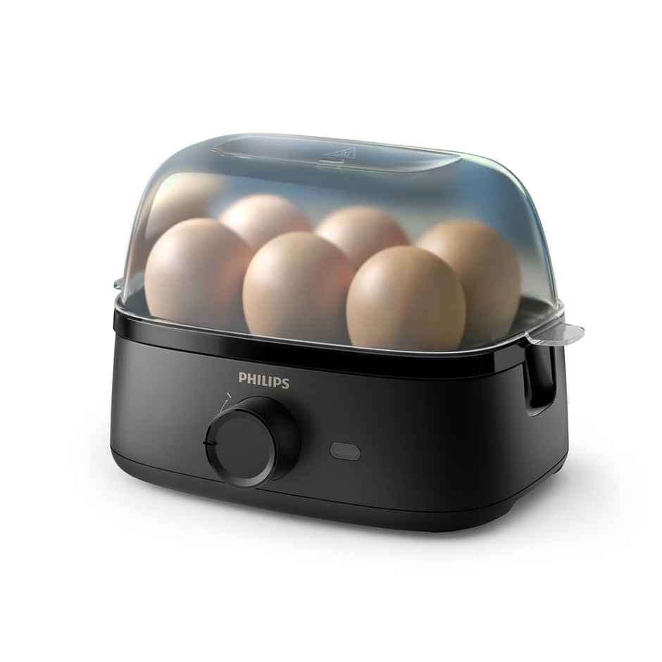 Philips HD9137/90 400W Egg Boiler, Boils upto 6 eggs & 3 Poached eggs - Black 