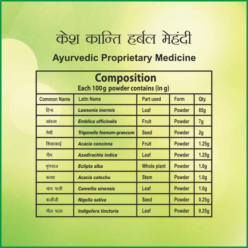 Patanjali Kesh Kanti Herbal Mehandi Fresh Henna Powder for Natural Hair Colour