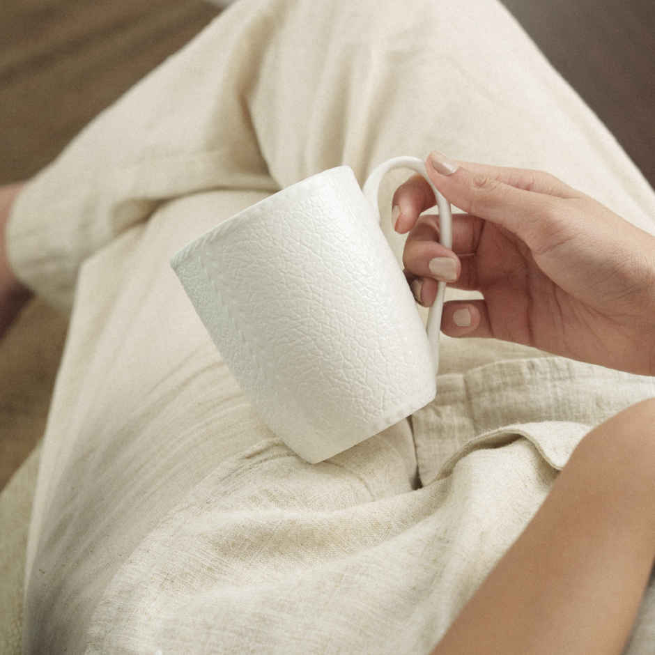 Borosil Porcelia Elva Ivory Tea Coffee Porcelain Mug Set Microwave Dishwasher Safe