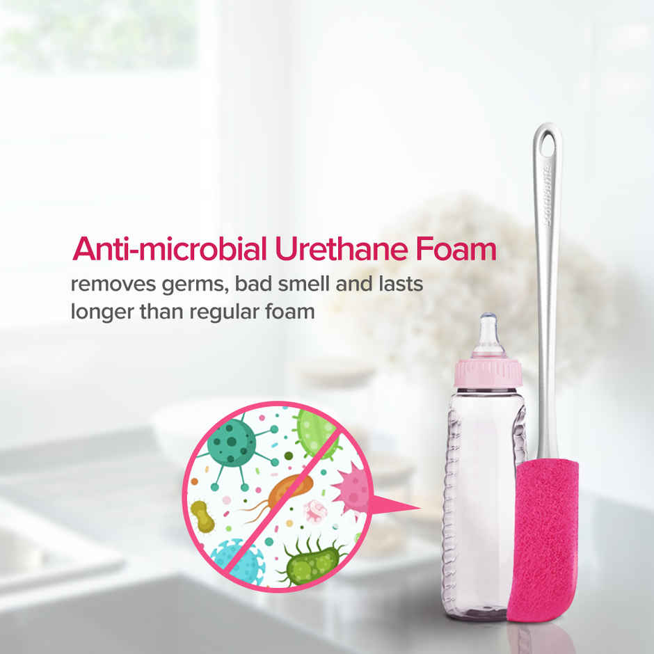 Scotch-Brite Plastic Bottle Cleaner Brush | Pink and White