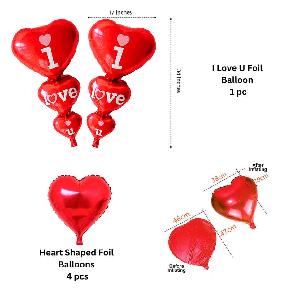 Love You Foil Balloons Combo | Let's Vybe