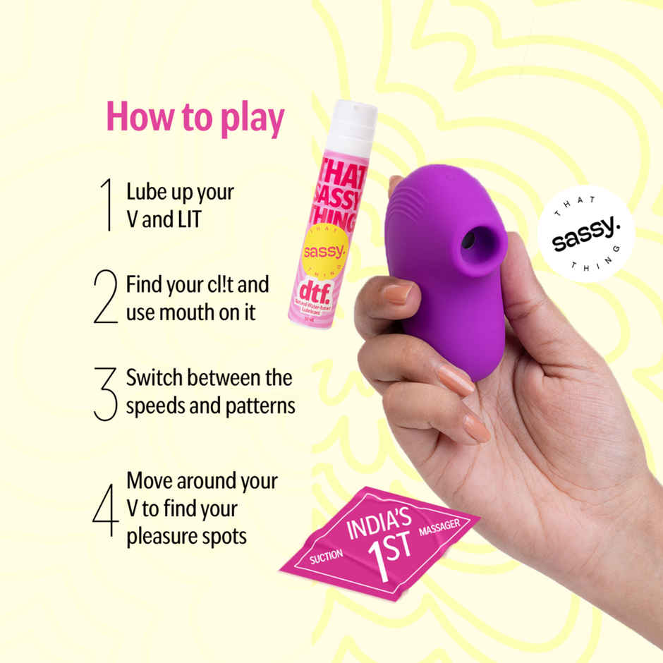 That Sassy Thing Lit Personal Massager With Suction Tech For Women - Hot Pink