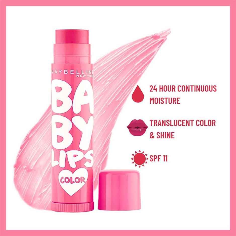 Maybelline New York Baby Lips Color Lip Balm with SPF 11 Up To 24H Moisture - Pink Lolita