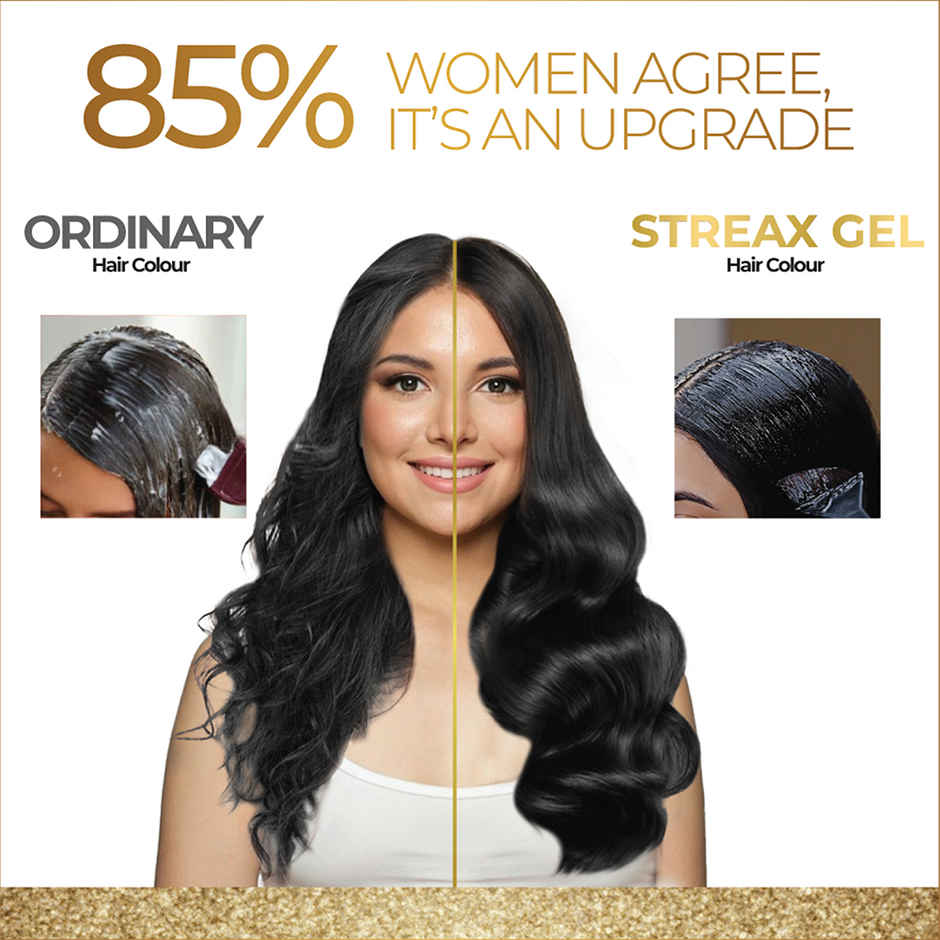 Streax Gel Hair Colour Burgundy 3.16 , 80 ml | 100% grey coverage 