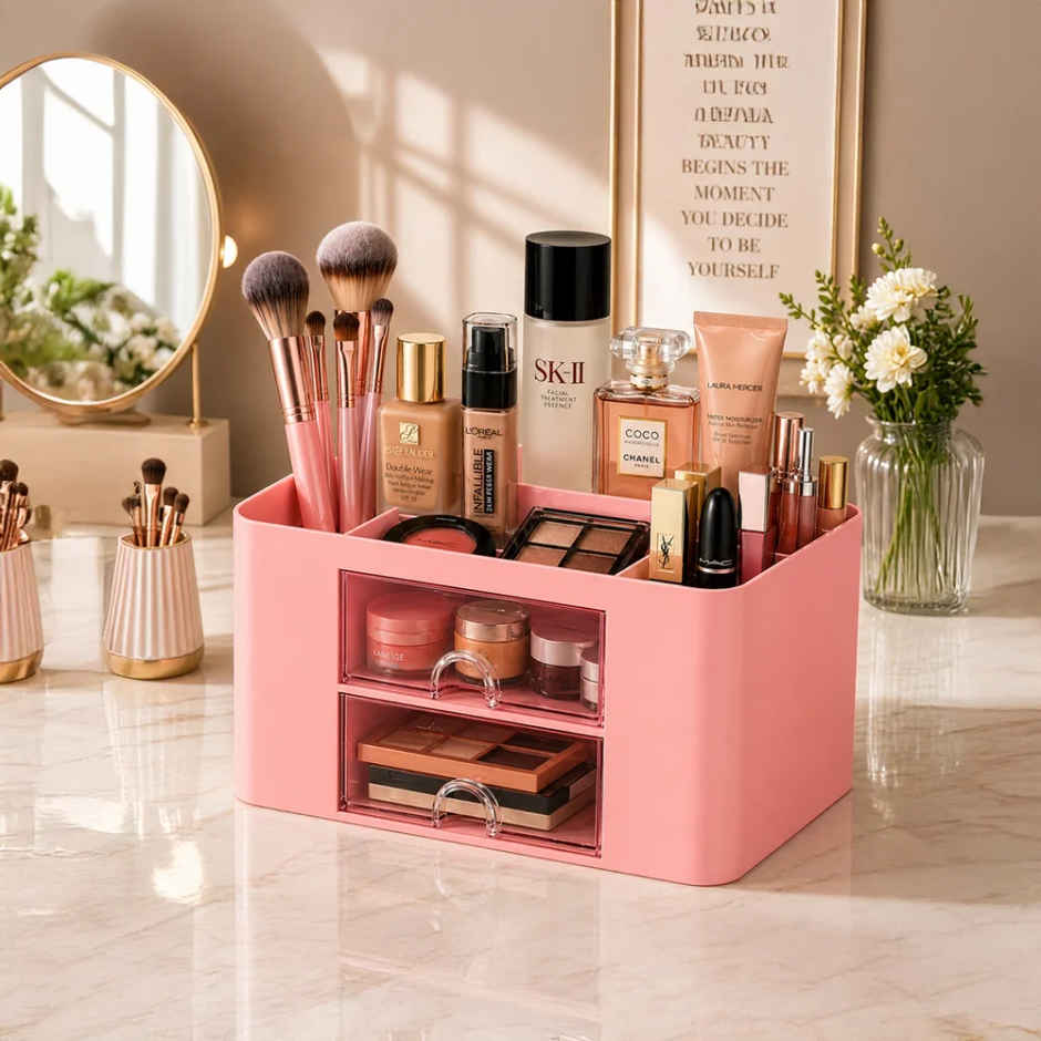 Zedak ABS Plastic Makeup Organizer | Pink
