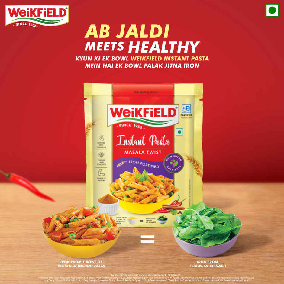 Weikfield Instant Pasta- Masala Twist| Pure Durum Wheat| Rich in Protein