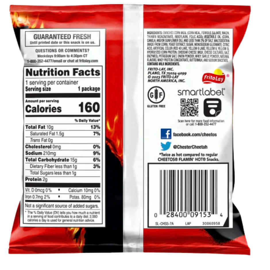 Cheetos XXTRA Flamin' Hot Crunchy Crisps