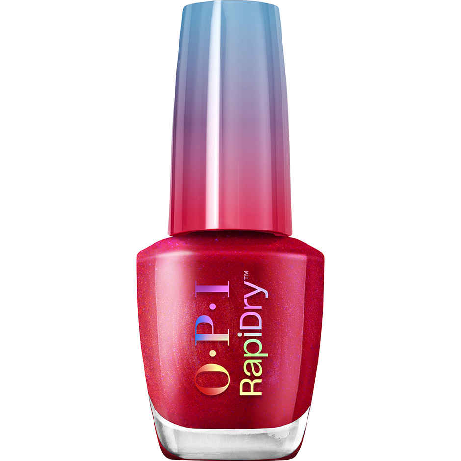 OPI Rapidry Nail Polish Ring The Alarm Pinkish Red Quick Dry Smudge Proof