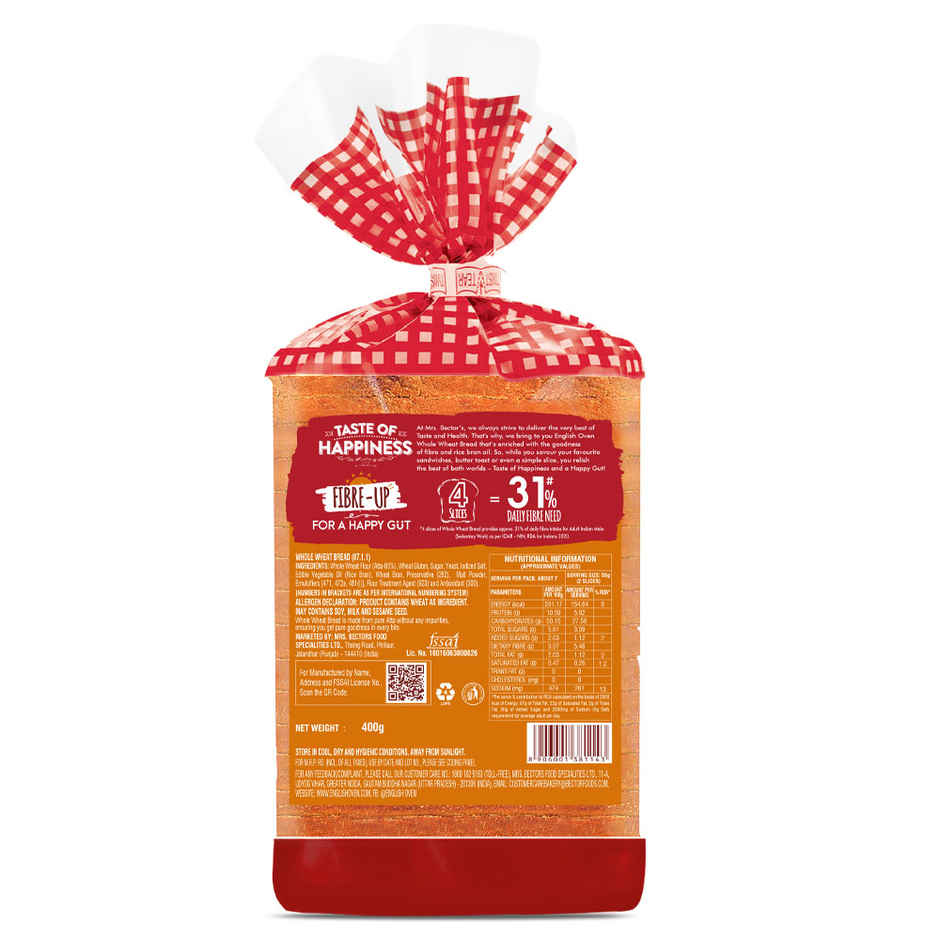 English Oven Zero Maida Whole Wheat Bread | High Fibre