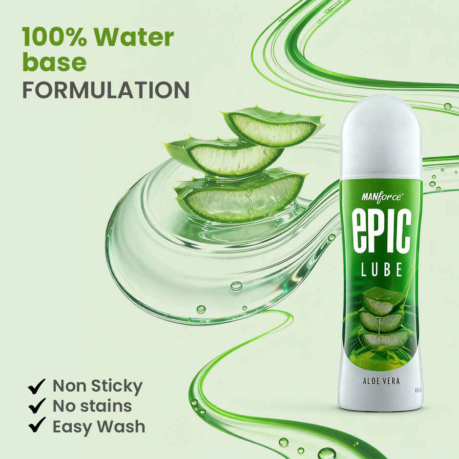 Manforce Epic Natural Aloe Vera Lubricant Skin Friendly Non Sticky And Water Based