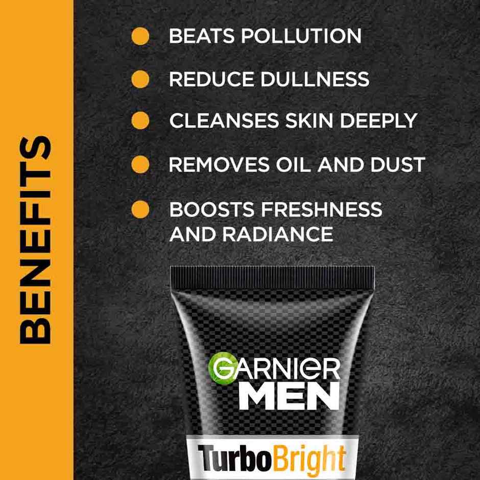 Garnier Men Turbo Bright Anti-Pollution Double Action Face Wash