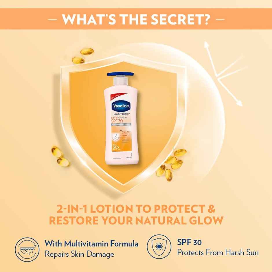 Vaseline Sun + Pollution Protection SPF 30 Body Lotion Upto 30X Sun Protection