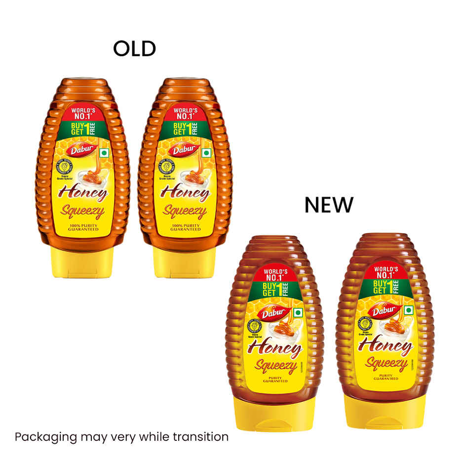 Dabur Honey Squeezy | Totally Pure | World's No.1 Honey Brand | Buy 1 Get 1 Free
