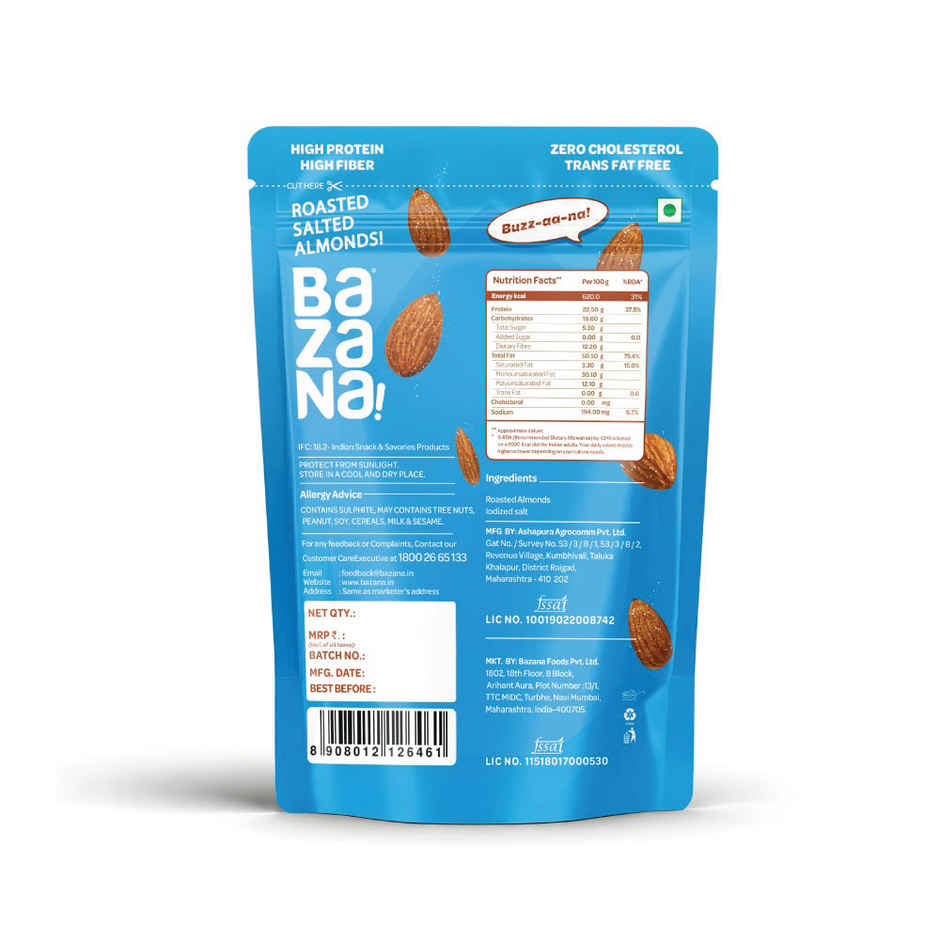 Bazana Premium Roasted & Salted 100% California Almonds