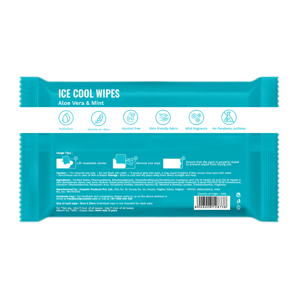 OVI Aloe Vera & Mint Ice Cool Wipes | 10 Pulls