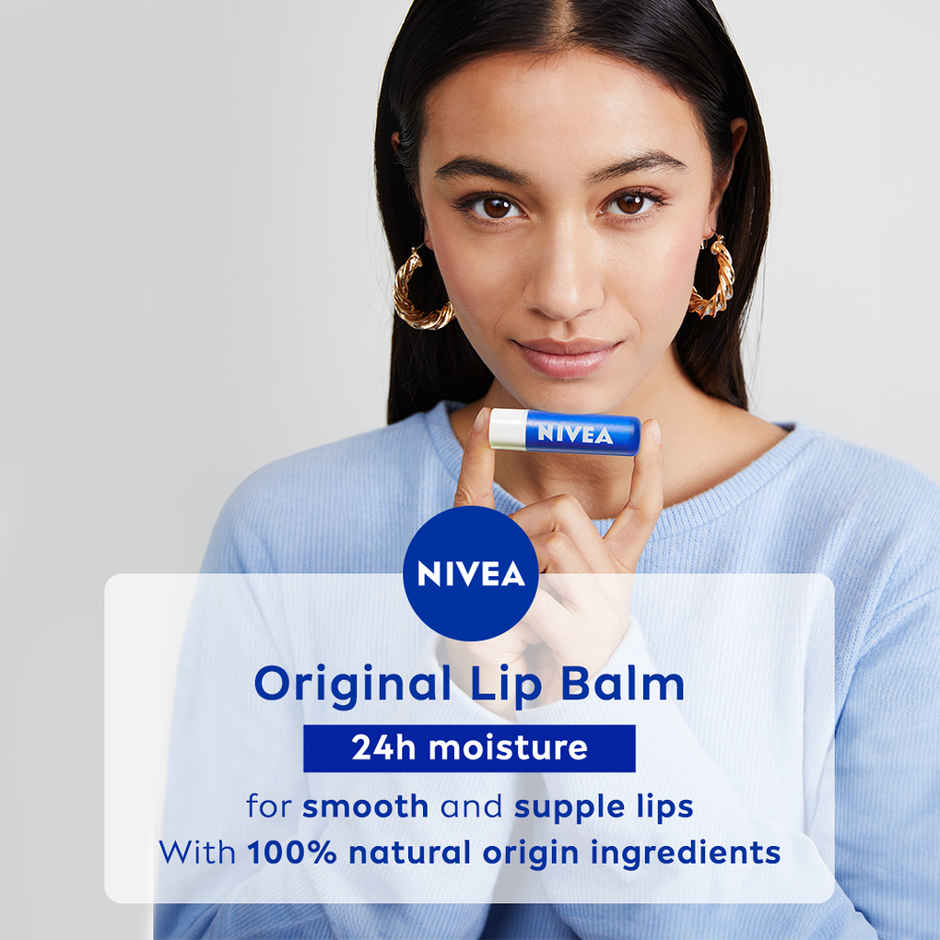 Nivea Lip Balm Original Care for 24h Moisture with Shea Butter & Natural Oils