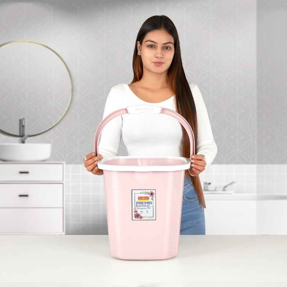 Ratan Plasticware Premia Bucket | 18 L | Diaso Pink