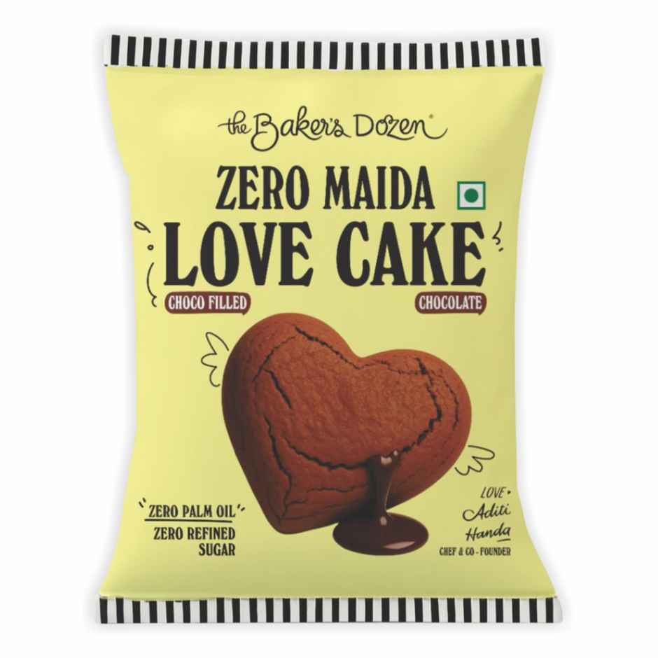 The Baker's Dozen Zero Maida Love Cake - Chocolate | Veg/Eggless Cake | Chocolate Cake | Heart cake