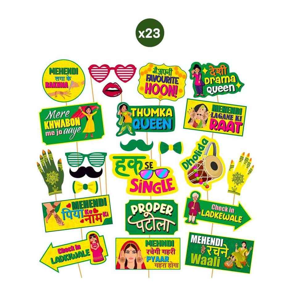 Mehndi Photobooth | Set Of 23 | Party Propz