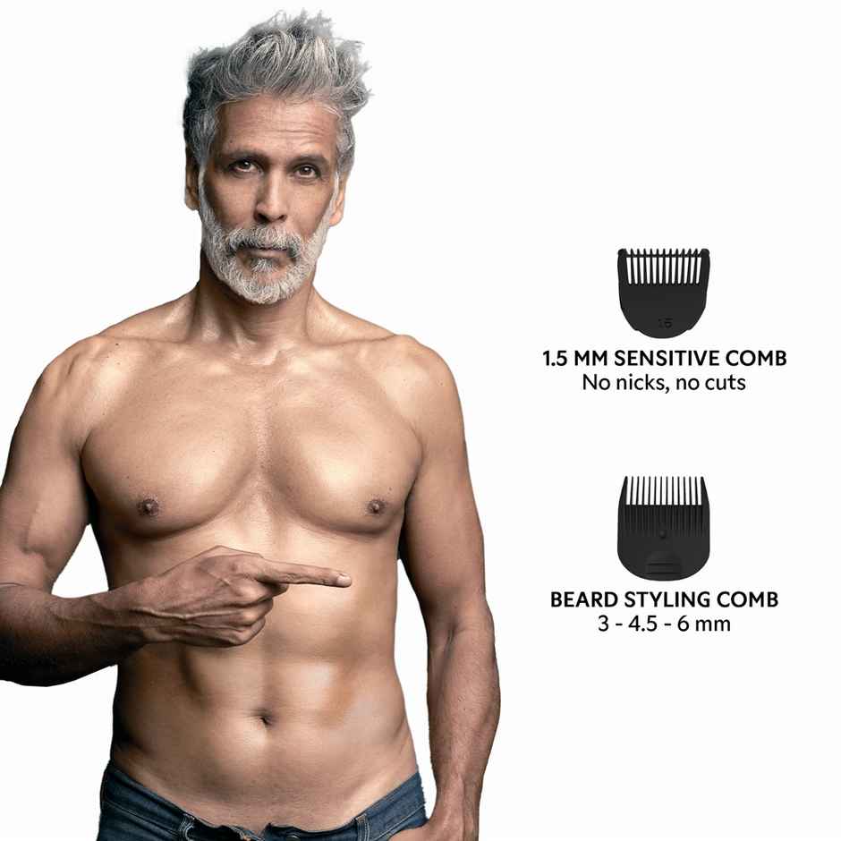 Zlade Wet & Ready Multi Grooming Trimmer, IPX7 Waterproof, Beard, Body & Balls - Black