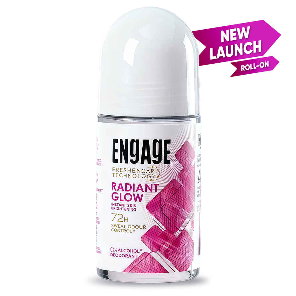 Engage Radiant Glow Underarm Roll-On Women | Instant Skin Brightening | 72hr Protection