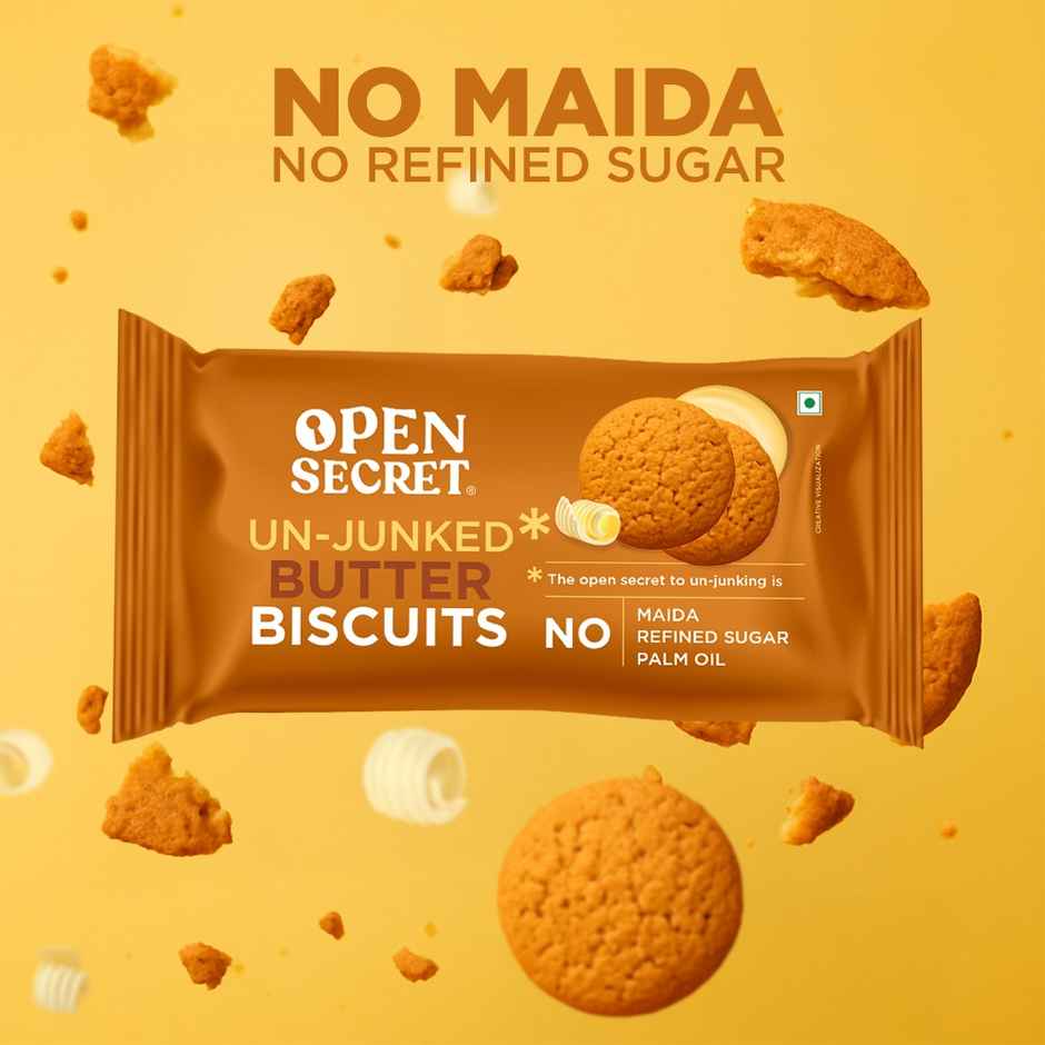Open Secret Zero Maida Butter Millet Biscuit | Healthy Snacks with Zero Refined Sugar & No Palm Oil