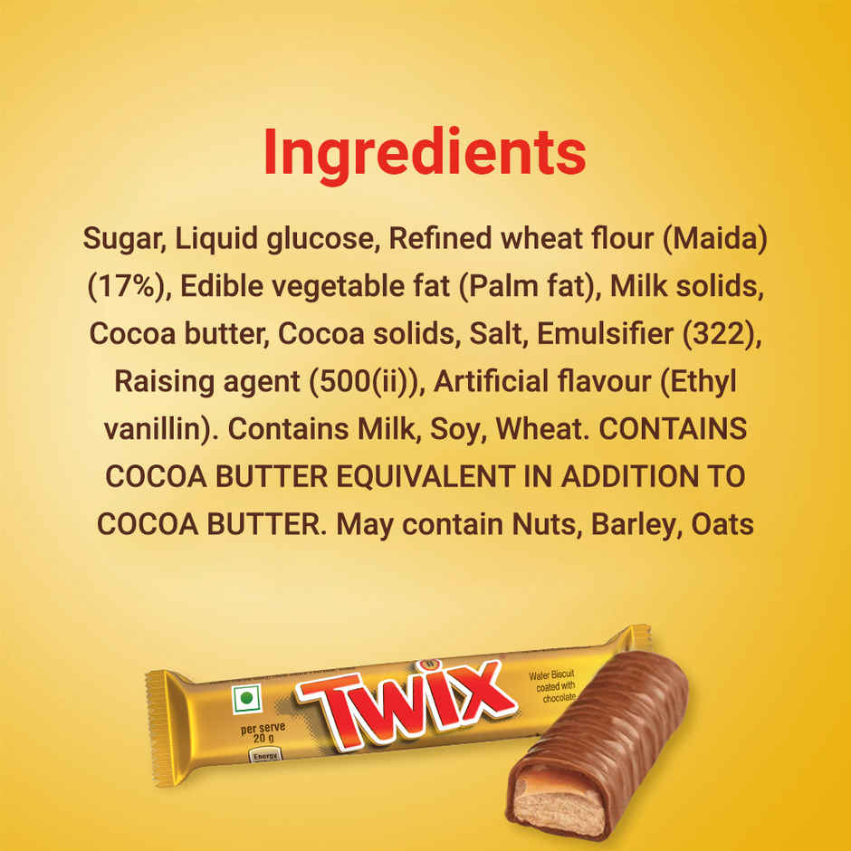 Twix Cookie Caramel Chocolate Bar with Nougat, Caramel & Cookie