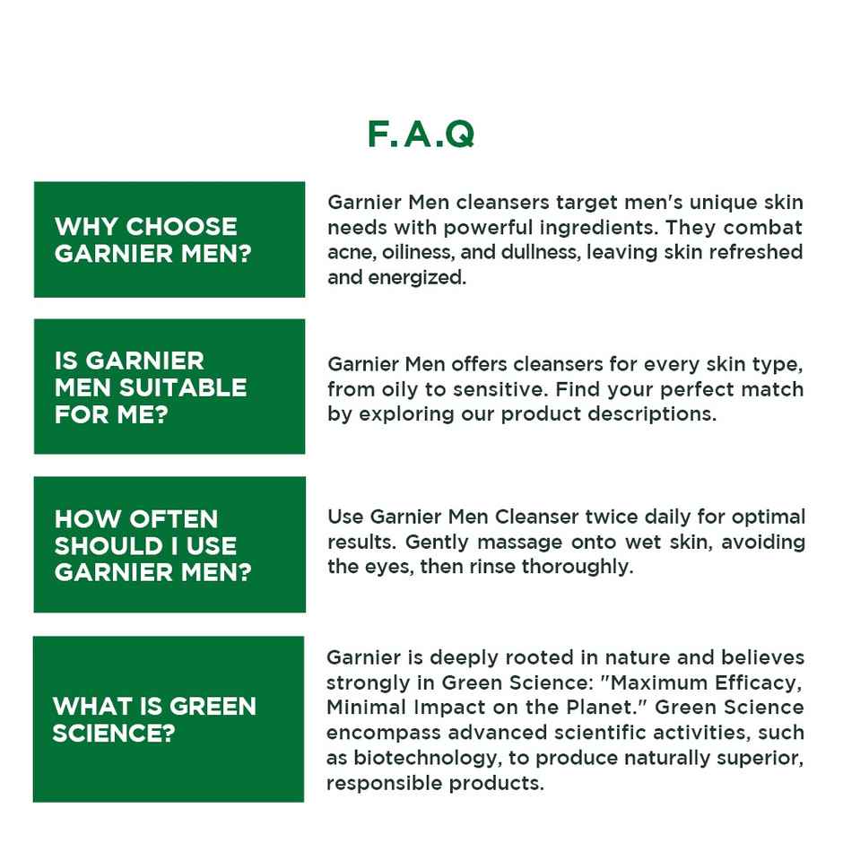 Garnier Men Acno Fight 6 In 1 Pimple Clearing Face Wash Tube