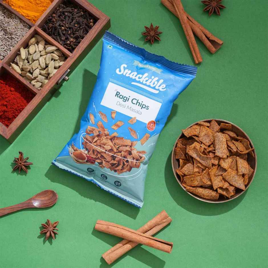 Snackible Desi Masala Ragi Chips - High Fibre