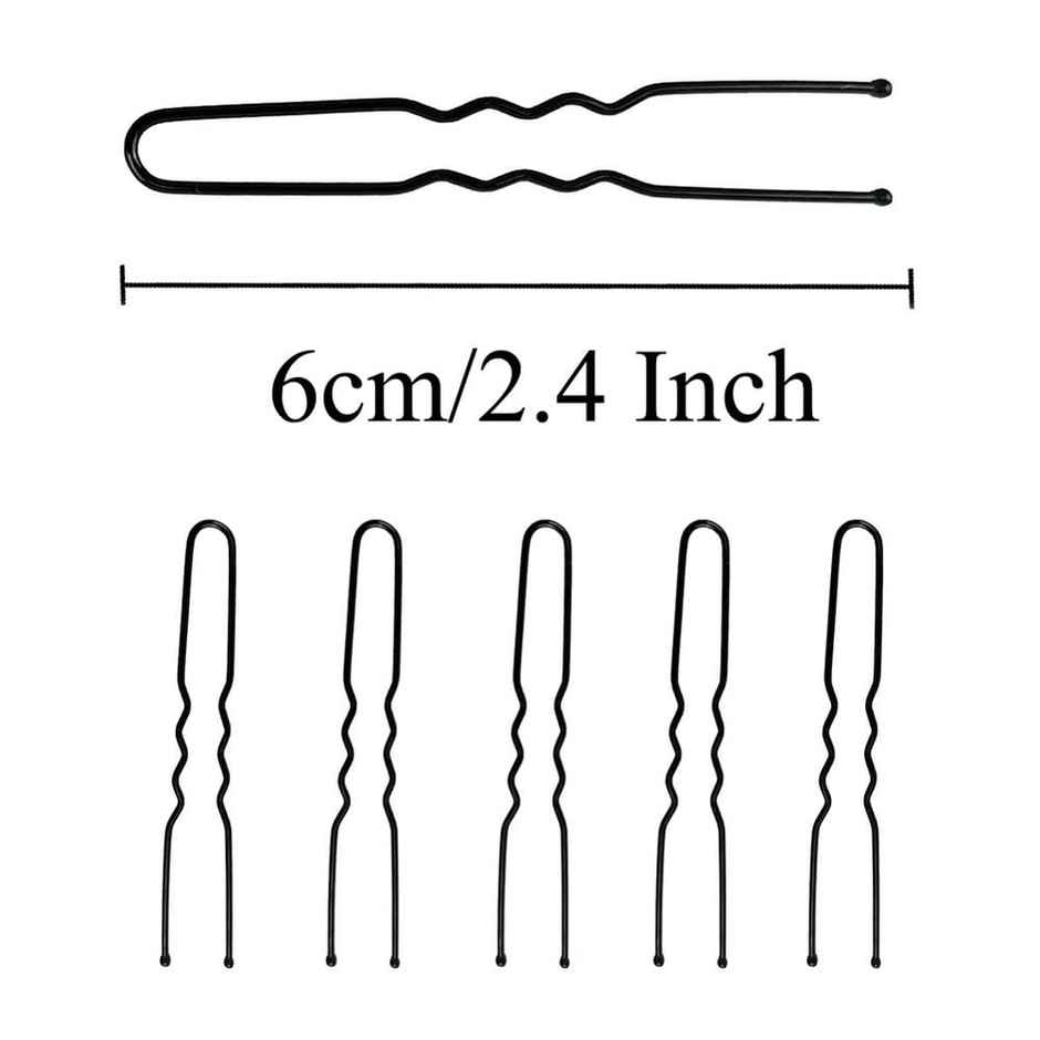 Bronson Professional U Shaped Hair Pins Small With Storage Box Thick Black Ball Tip Metal 100 Pcs