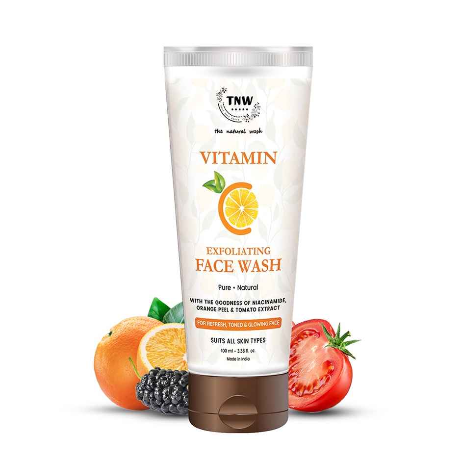 TNW The Natural Wash Vitamin C Face Wash Exfoliating With Walnut Beads| Suits All Skin Types